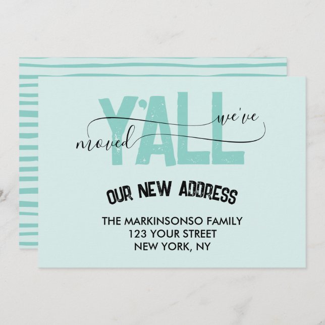 Weve Moved Y'all Moving Announcement (Front/Back)