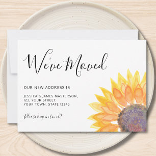 We've Moved Yellow Sunflower Moving  Announcement