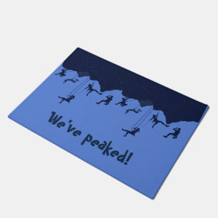 We've Peaked Fun Blue Rock Climber's Doormat