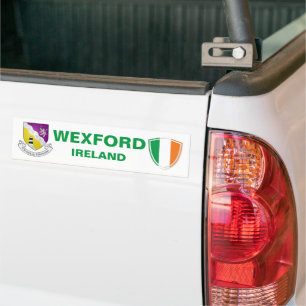 Wexford Ireland Crest and Irish Flag Bumper Sticker