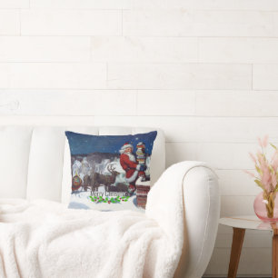 Weyeth - Santa Delivering Books for Christmas Cushion