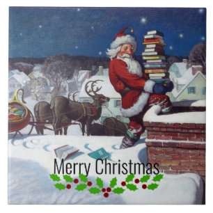 Weyeth - Santa Delivering Books for Christmas Tile
