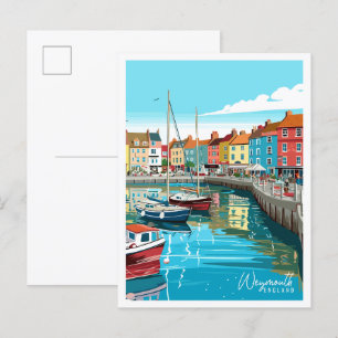 Weymouth England vintage travel illustration Postcard