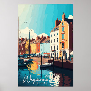 Weymouth England vintage travel illustration Poster