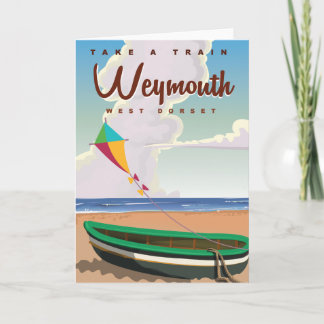 Weymouth England vintage vacation travel poster Holiday Card