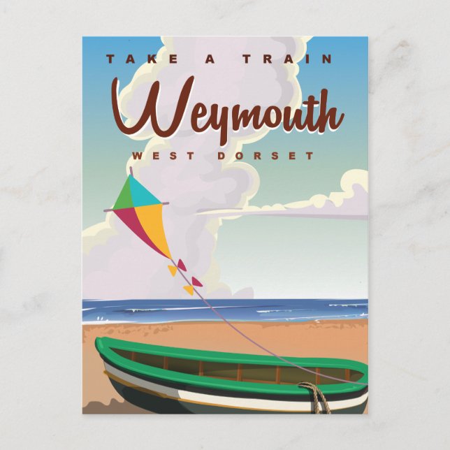 Weymouth England vintage vacation travel poster Postcard (Front)