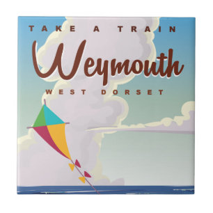 Weymouth England vintage vacation travel poster Tile