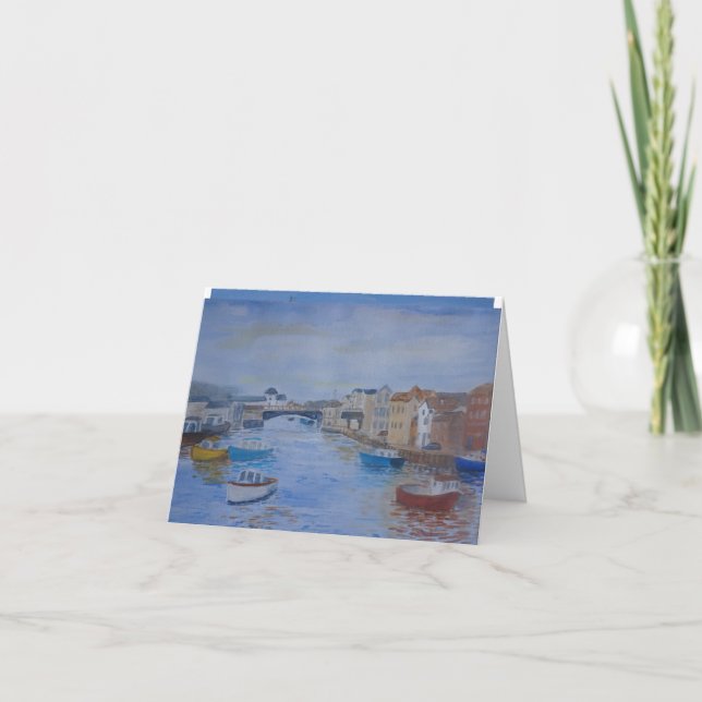 Weymouth Harbour greeting card  add name/message (Front)