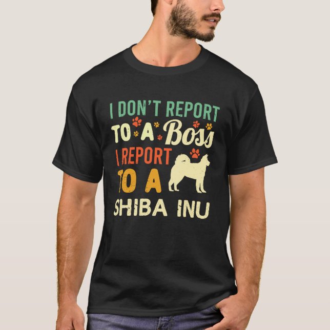 WFH Shiba Inu Boss Coworker Work From Home Dog Own T-Shirt (Front)