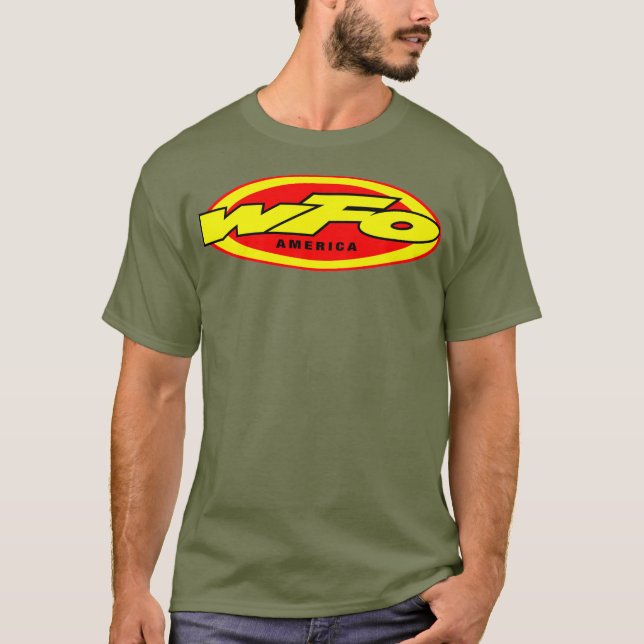 WFO Factory Motocross Racer Dirt Bike Rider T-Shirt (Front)