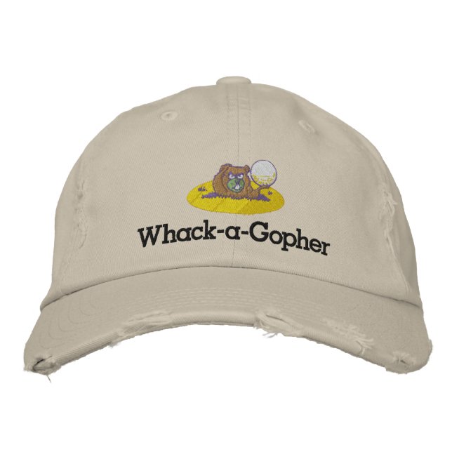 Whack-A-Gopher Embroidered Funny Golf Cap Design (Front)