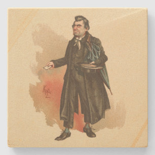 Whackford Squeers, Kyd, Dickens Nicholas Nickleby Stone Coaster