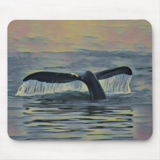 Whail Tail At Sunset Mouse Mat (Front)