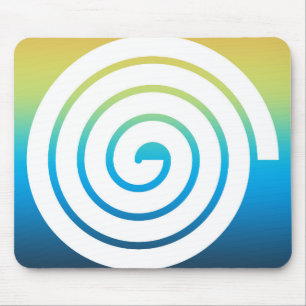 Whaite spiral colour background mouse mat