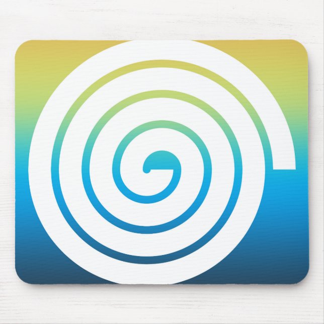 Whaite spiral colour background mouse mat (Front)