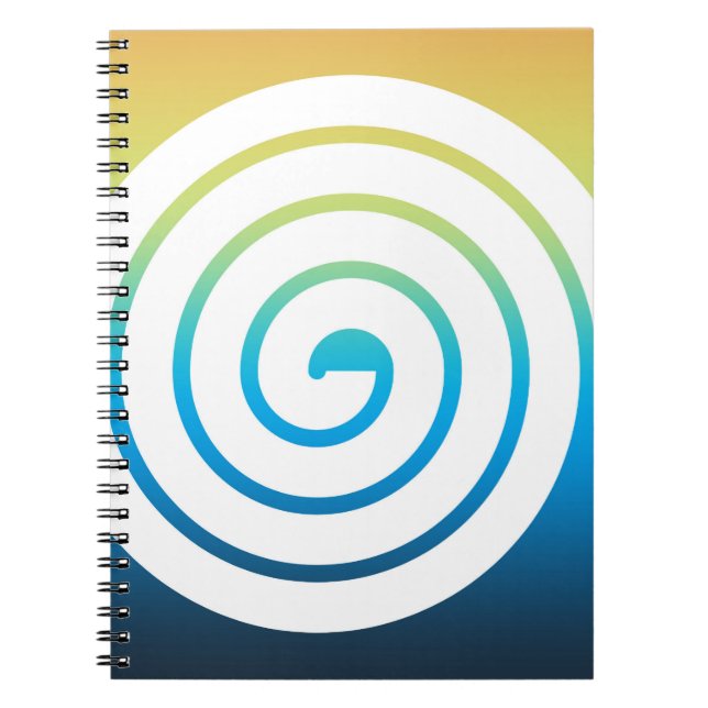 Whaite spiral colour background notebook (Front)