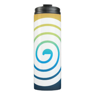 Whaite spiral colour background thermal tumbler