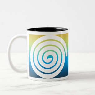 Whaite spiral colour background Two-Tone coffee mug