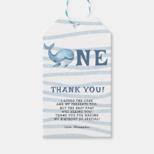 Whale 1st Birthday Under The Sea Gift Tags