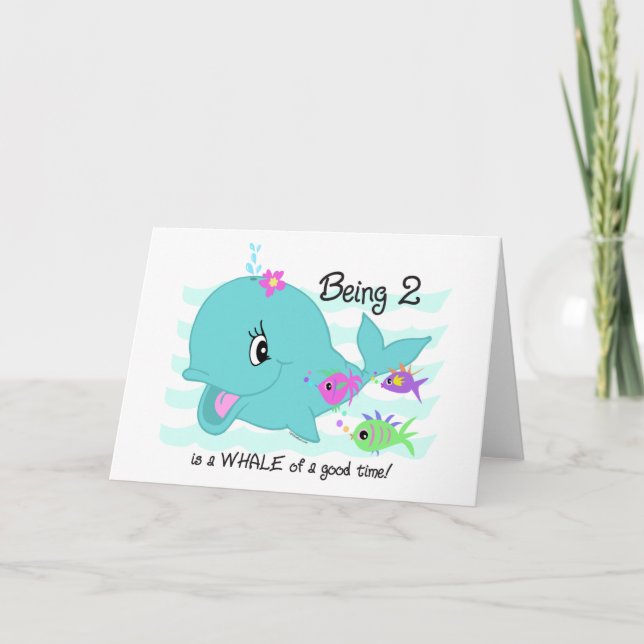 Whale 2nd Birthday Card (Front)