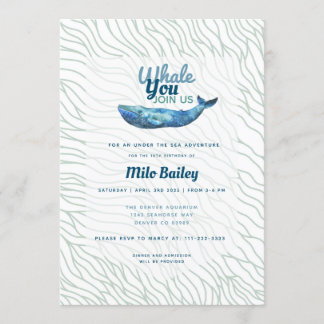 Whale Adventure | Ocean| Under the Sea Birthday | Invitation