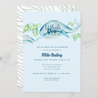 Whale Adventure | Ocean| Under the Sea Birthday | Invitation