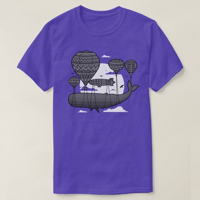 Whale Air Balloon T-Shirt (Design Front)