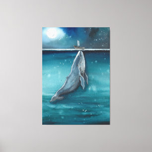 whale and boat canvas print