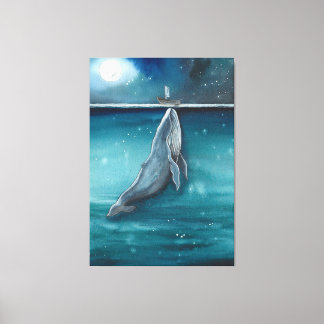 whale and boat canvas print