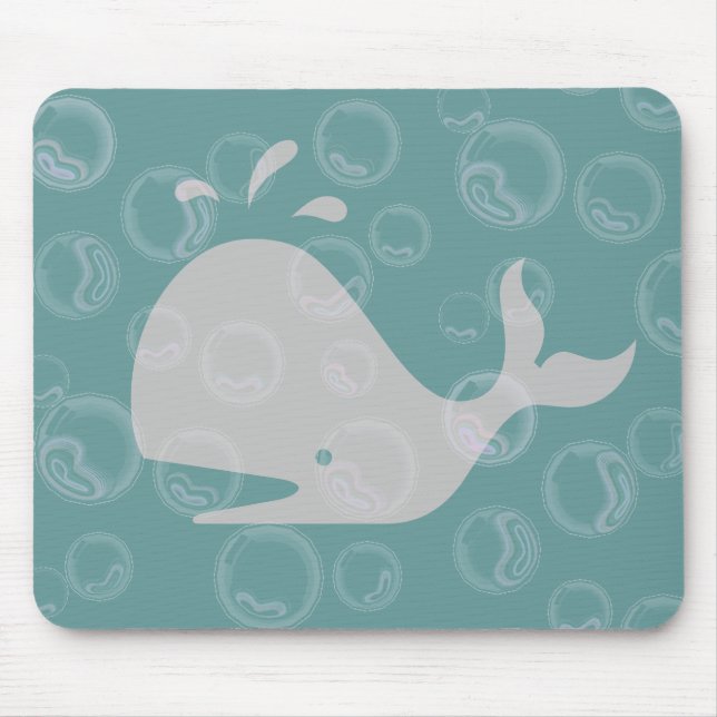 Whale and Bubbles Mouse Mat (Front)