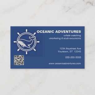 Whale and Helm Whale Watching Ocean Excursions Business Card
