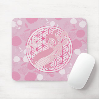 whale,animal totem,zen,chakra,flower of life mouse mat