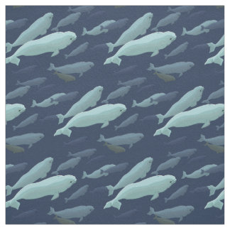 Whale Art Fabric Beluga Whale Fabric Cotton or Pol