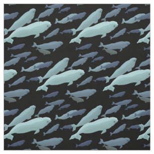 Whale Art Fabric Beluga Whale Fabric Cotton or Pol