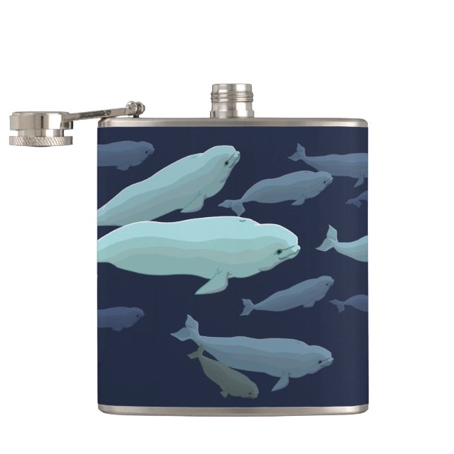 Whale Art Flask Custom Beluga Whale Drink Flask (Opened)