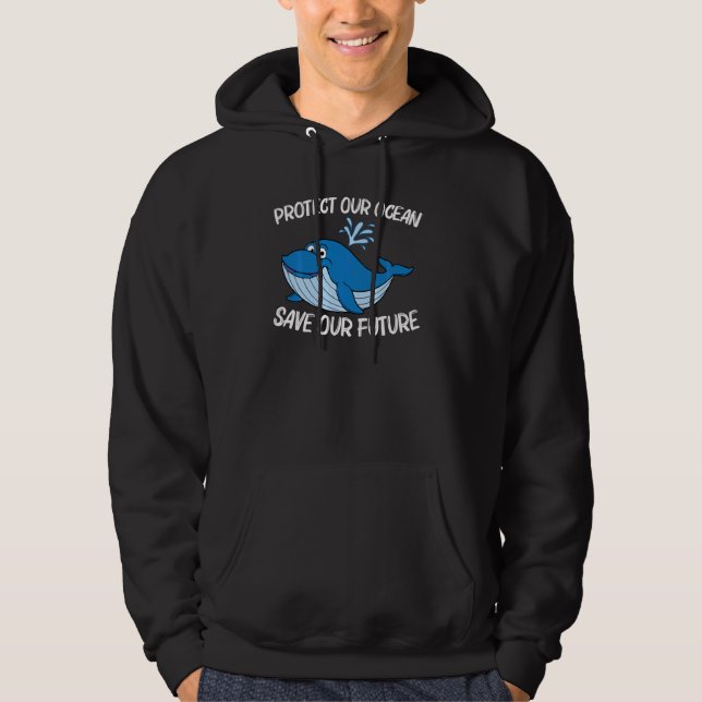 Whale Art For Men Women Orca Narwhal Blue Whales P Hoodie (Front)