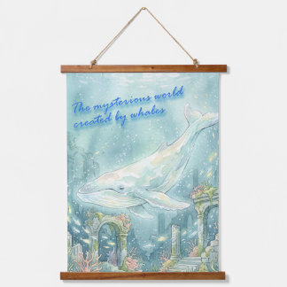 Whale Atlantis Underwater Fantasy Hanging Tapestry