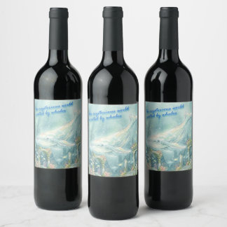 Whale Atlantis Underwater Fantasy Wine Label