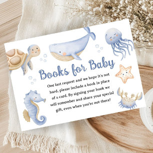 Whale Baby Shower Boy Blue Ocean Books For Baby Enclosure Card