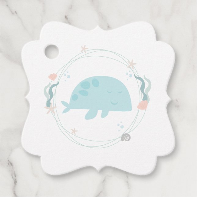 Whale Baby Shower Favour Tags (Front)