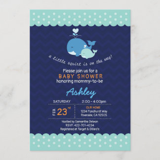 whale baby shower invitation