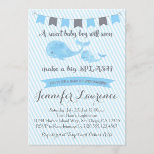 Whale Baby Shower Invitation
