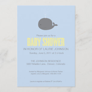 Whale Baby Shower Invitation