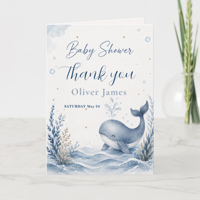 Whale Baby Shower Invitation (Front)