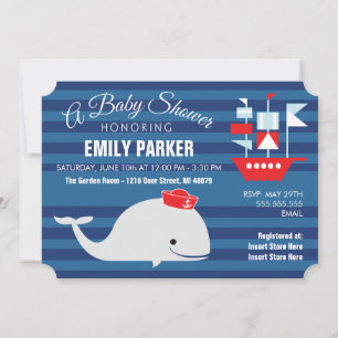 Whale     Baby Shower Invitation