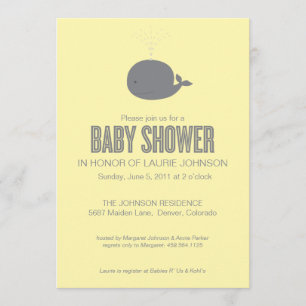 Whale Baby Shower Invitation
