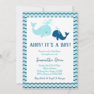 Whale Baby Shower Invitation