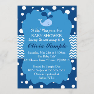 Whale Baby Shower Invitation, Nautical Baby shower Invitation