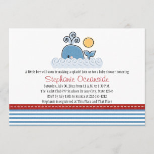 Whale Baby Shower Invitations