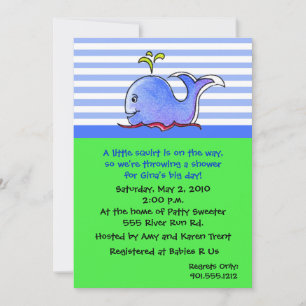 Whale Baby Shower Invitations